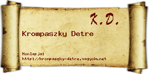 Krompaszky Detre névjegykártya
